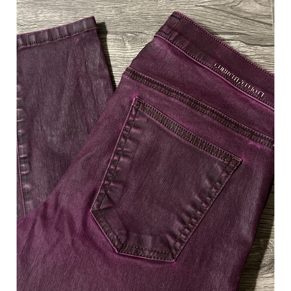 Current/Elliott The Ankle Skinny Purple Coated Mid Rise Jeans Size 26 (28x30)